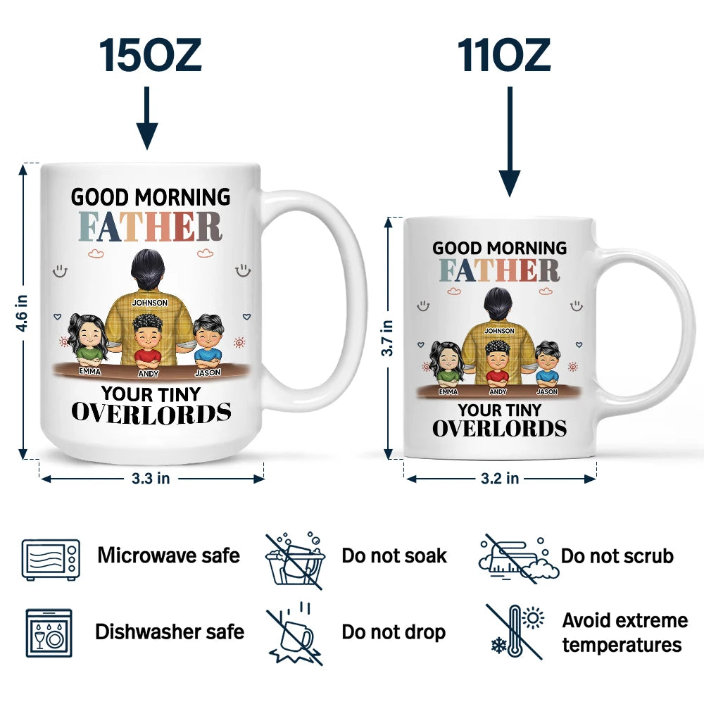 Good Morning Your Tiny Overlord - Personalized Mug for Grandpa Mug PopCulturePrints