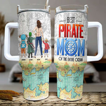 Load image into Gallery viewer, Best Pirate Mom Personalized Tumbler - Nautical Adventure Design Tumbler Cup PopCulturePrints
