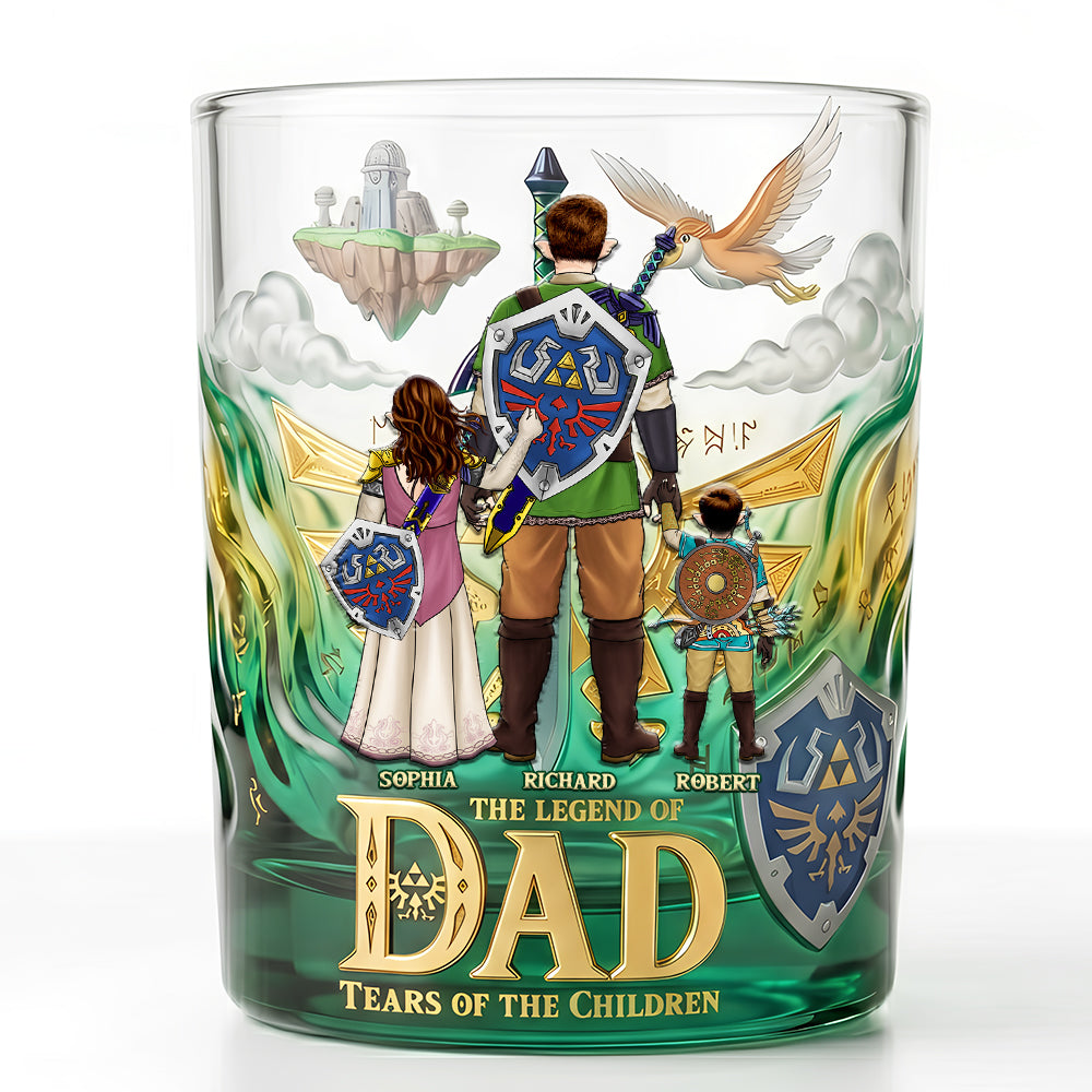 To a Legendary Dad - Celebrate Fatherhood with Personalized Round Glass Gift Glass PopCulturePrints