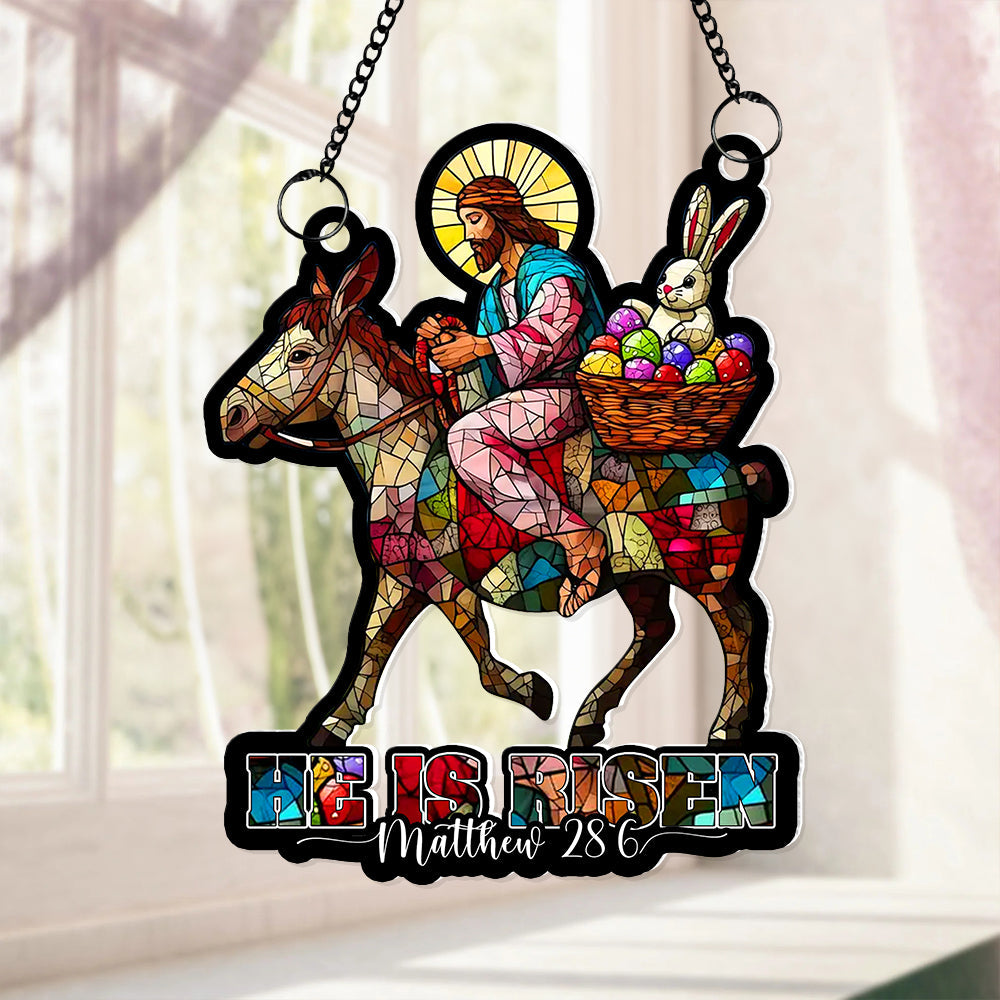 He is Risen Easter Suncatcher Ornament - Meaningful Gift Suncatcher PopCulturePrints