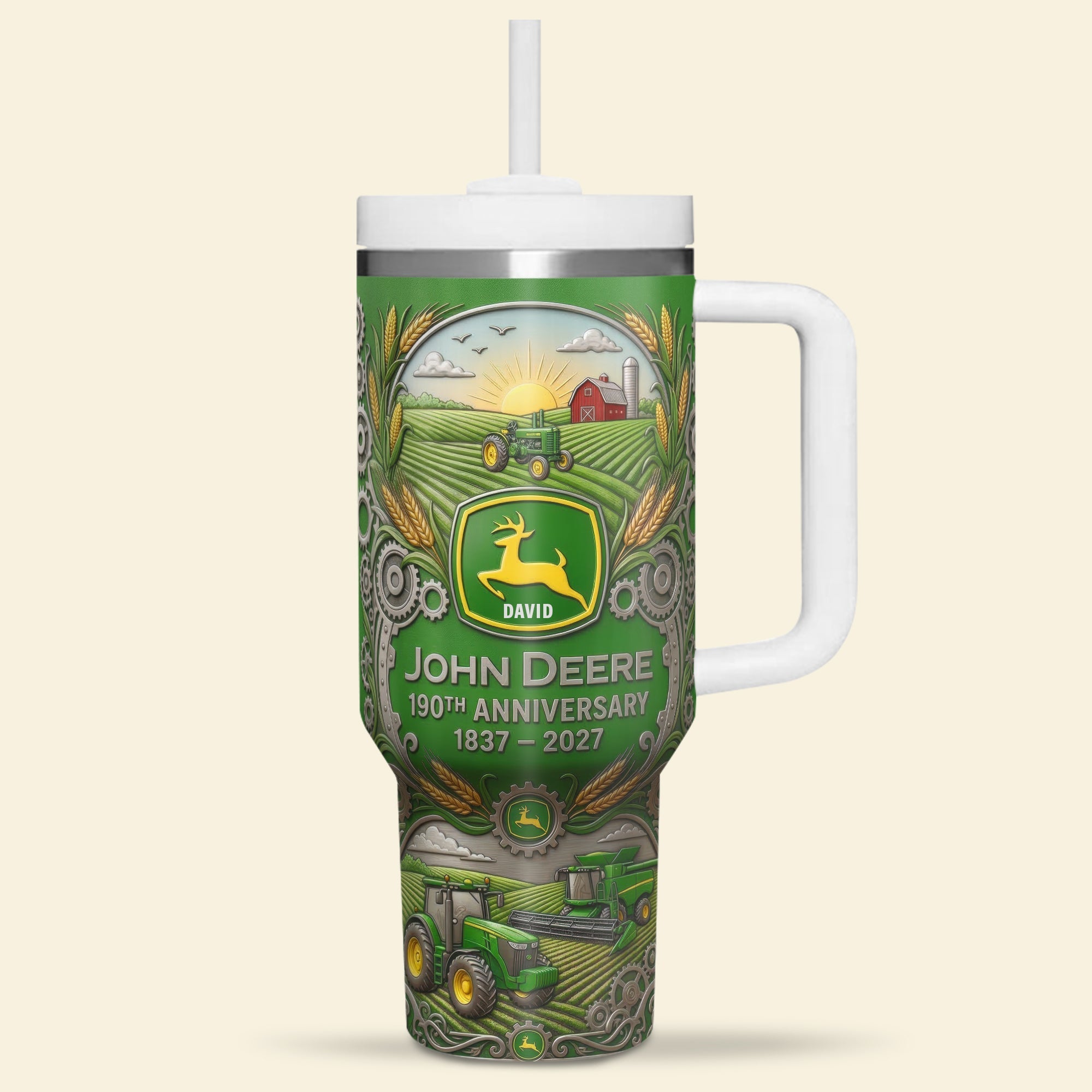 Celebrate Farm Life with Pride - Personalized Farm Life Tractor 40oz Tumbler | Unique Gift for Farmers Tumbler Cup PopCulturePrints