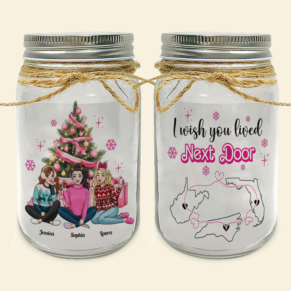 Personalized Christmas Friend Jar Light Gift Drink Jar PopCulturePrints