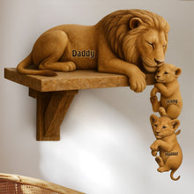 Load image into Gallery viewer, “A Father&#39;s Love is Roaring” - Lion Dad Plaque, Personalized Gift for Dad, Grandpa &amp; More Shaped Plaques PopCulturePrints
