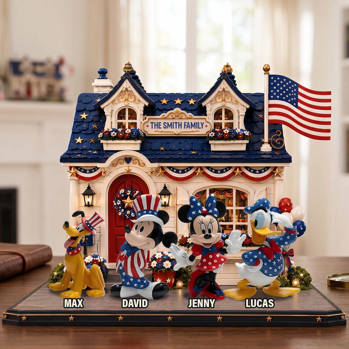 Celebrate Unity and Tradition - Patriotic Storybook Family Acrylic Plaque - Personalized Gift for Family and Friends
