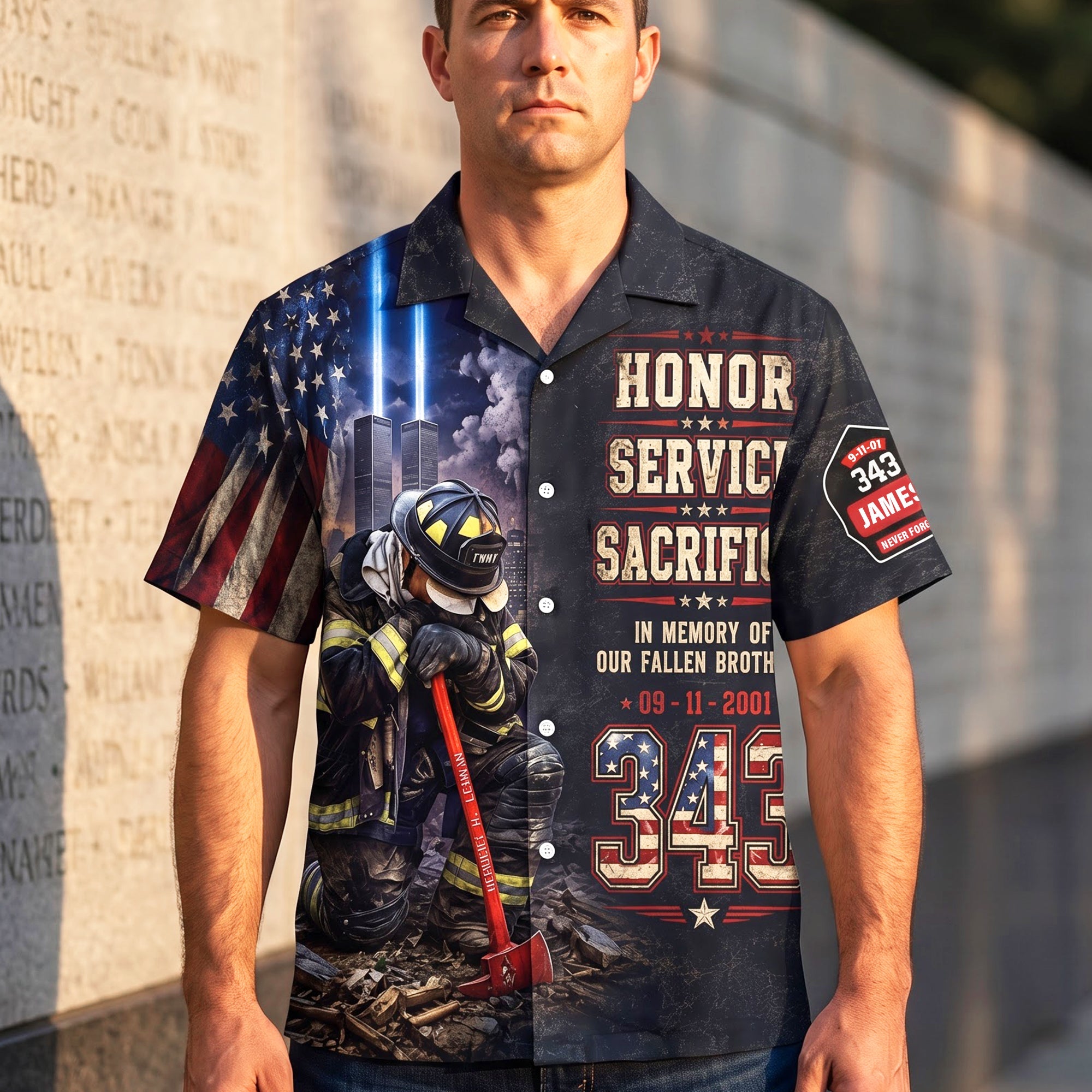 Never Forget Their Sacrifice - Firefighter Memorial Hawaiian Shirt 02HUQN060826 Hawaiian Shirts PopCulturePrints