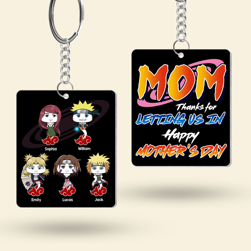 Custom Anime-Inspired Mother's Day Keychain Keychains PopCulturePrints