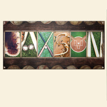 Load image into Gallery viewer, Customizable Metal Wall Art for Baseball Fans - Personalized Name Design Metal Signs PopCulturePrints
