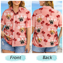 Load image into Gallery viewer, “For the Best Dog Dad Ever!” - Custom Photo Personalized Hawaiian Shirt - Gift for Dog Lovers, Pet Dads, and Special Occasions Hawaiian Shirt PopCulturePrints
