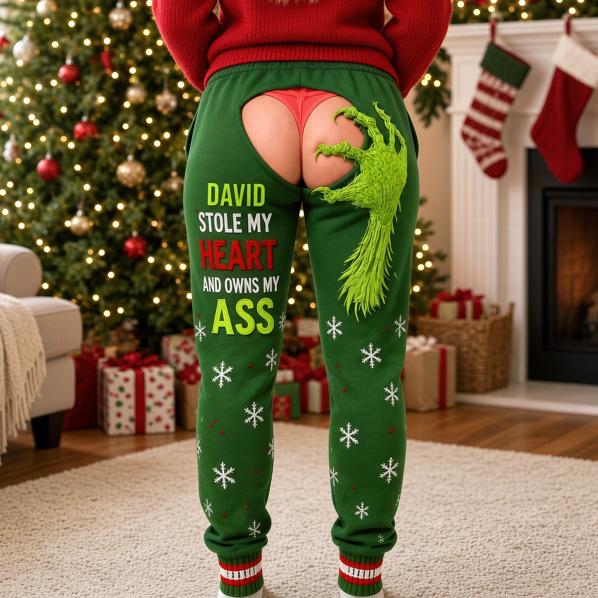 “Steal Their Heart This Christmas!” - Hot Furry Sweatpants, Personalized Gift for Her