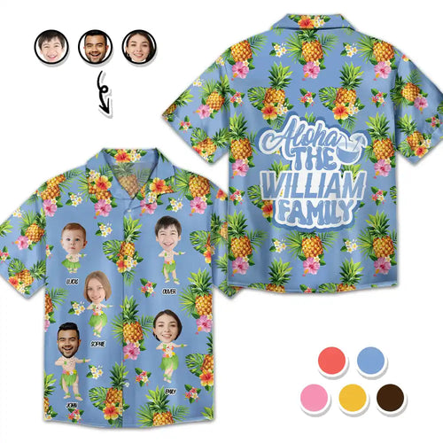 Aloha The William Family - Custom Photo Hawaiian Shirt Hawaiian Shirt PopCulturePrints
