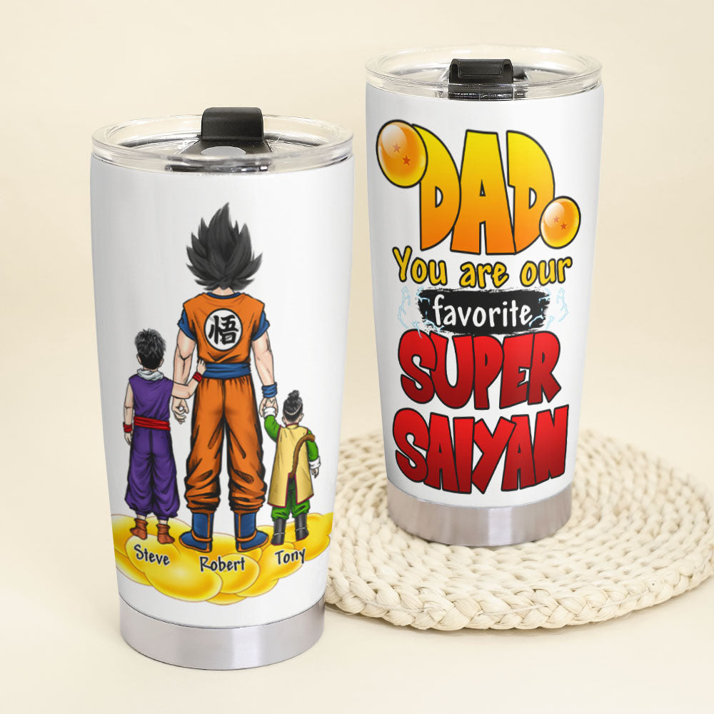 Personalized Super Dad Tumbler Cup - Gift for Dragon Ball Fans