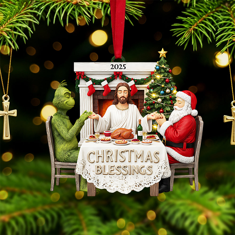 Christmas Blessings - Personalized Gifts For Christians - Unique Christmas Ornament Ornament PopCulturePrints