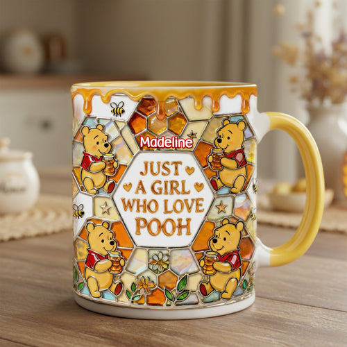 Just a Girl Who Loves Pooh - Personalized Lovely Accent Mug Coffee Mug PopCulturePrints
