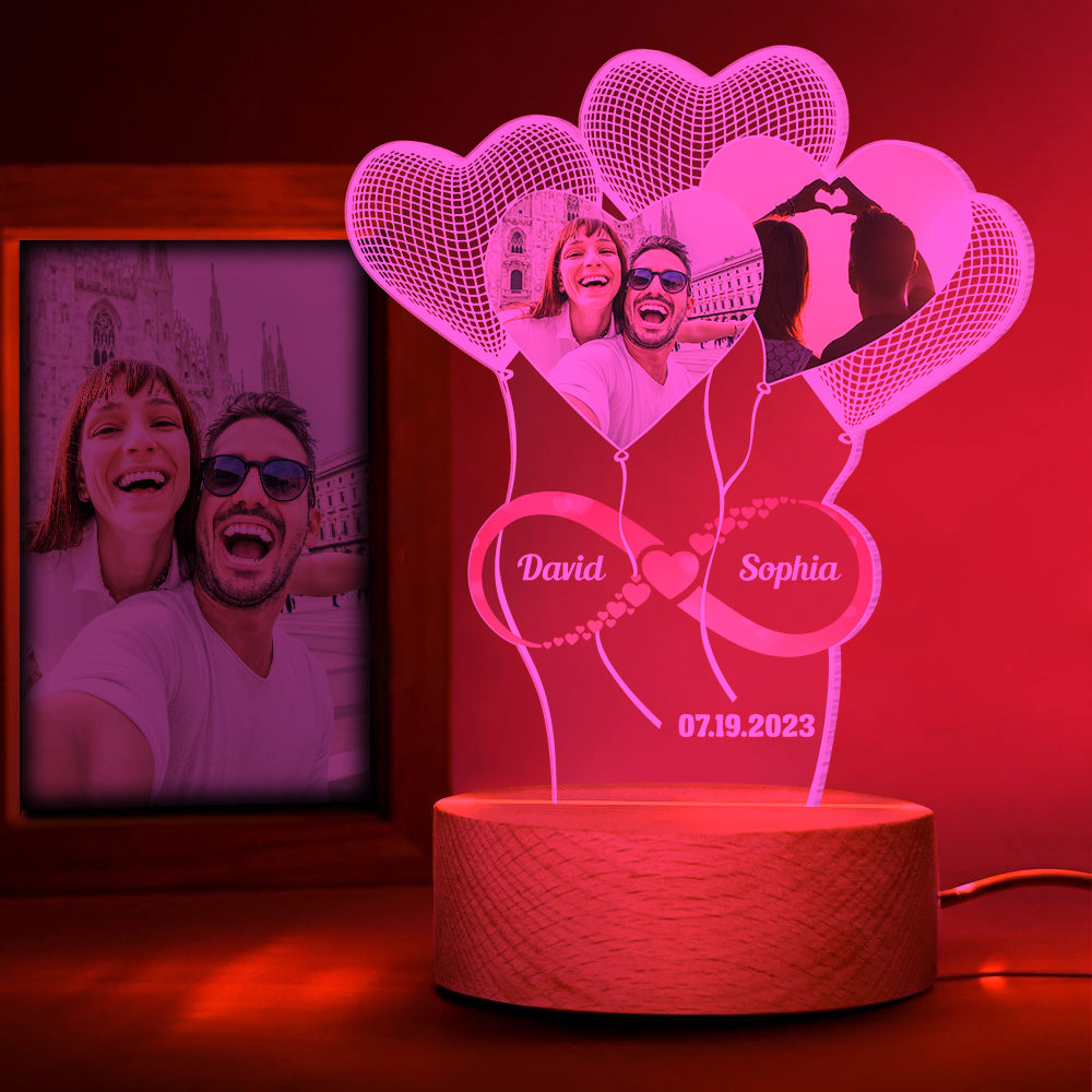 Personalized LED Night Light for Couples | Custom Anniversary Gift Led Night Light PopCulturePrints