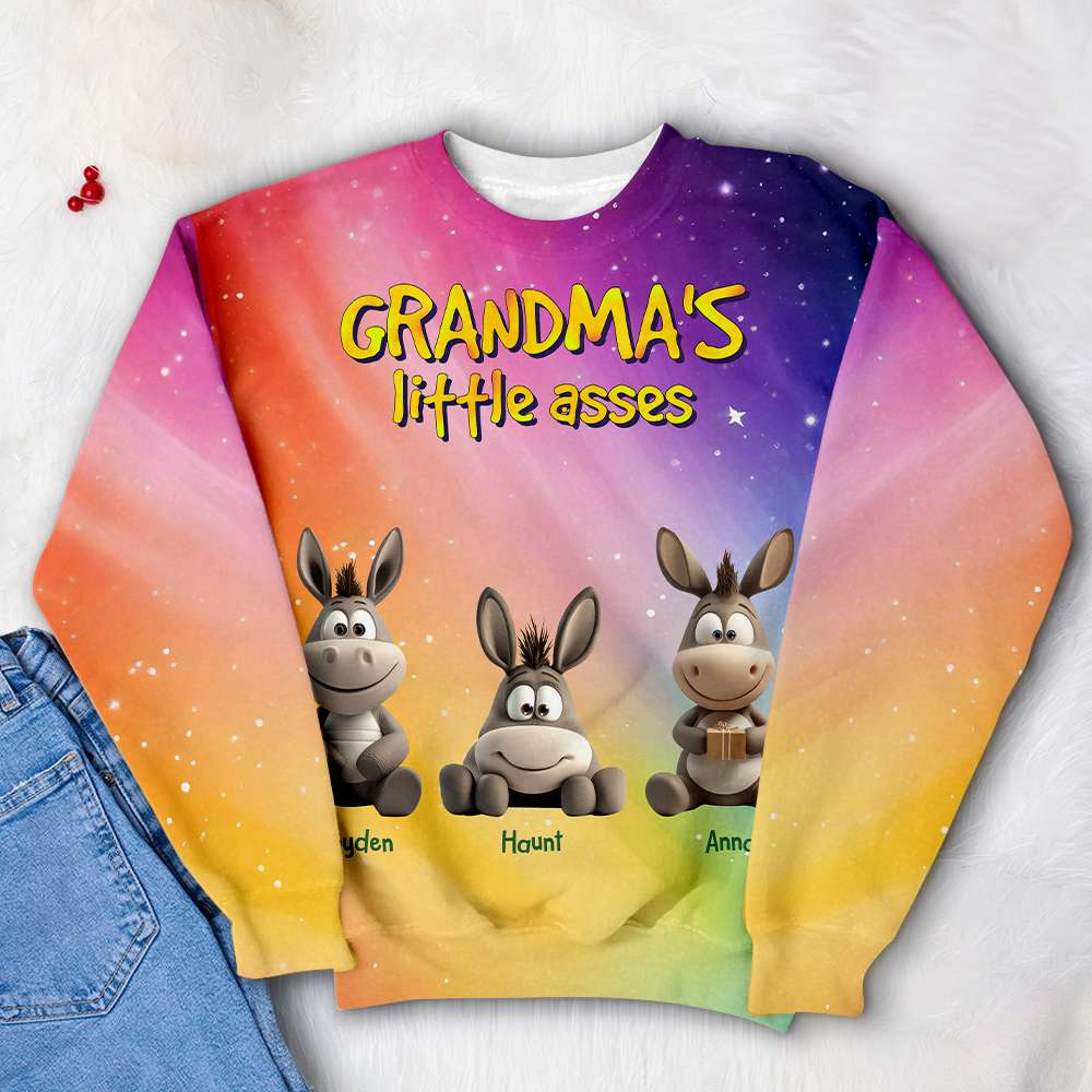 Granny's Little Asses - Personalized Gift for Grandma Shirt AOP Products PopCulturePrints
