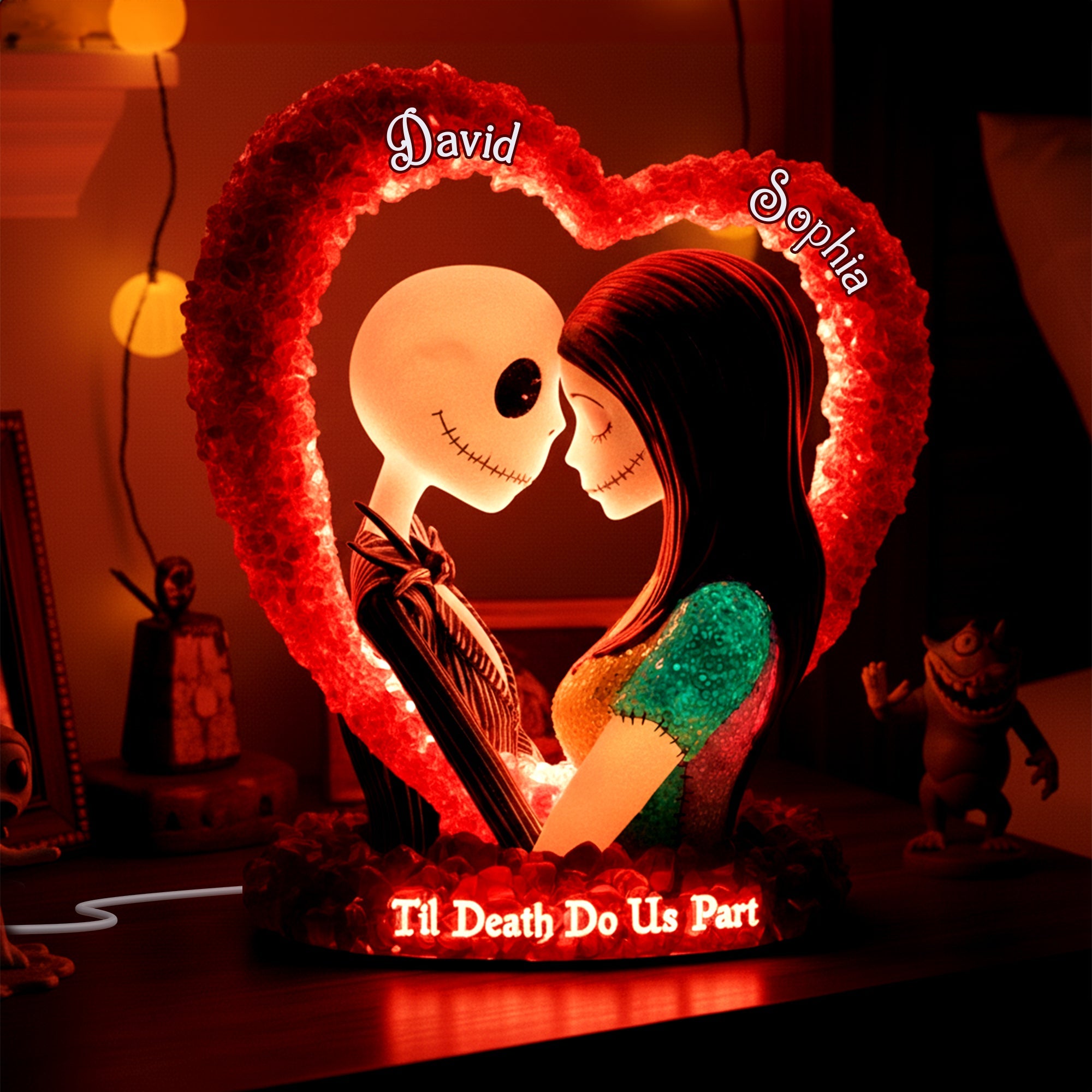 Romantic Skeleton Couple Light Box - Personalized Gift for Couples Light Box PopCulturePrints