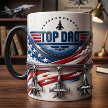 Load image into Gallery viewer, "Top Dad: A Gift That Soars!" - Fighter Aircraft Magic Mug - Personalized Gifts for Dads, Grandpas, and More Coffee Mug PopCulturePrints
