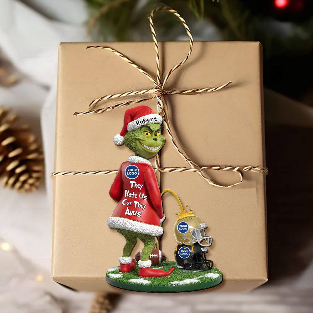 “They Hate Us Cuz They Anus” - Funny Green Monster Ornament - Personalized Custom Gift for Sport Lovers Ornament PopCulturePrints