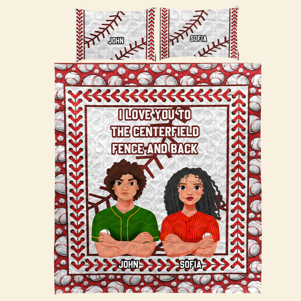 Personalized Baseball Couple Quilt Bedding Set Blanket PopCulturePrints