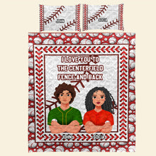 Load image into Gallery viewer, Personalized Baseball Couple Quilt Bedding Set Blanket PopCulturePrints
