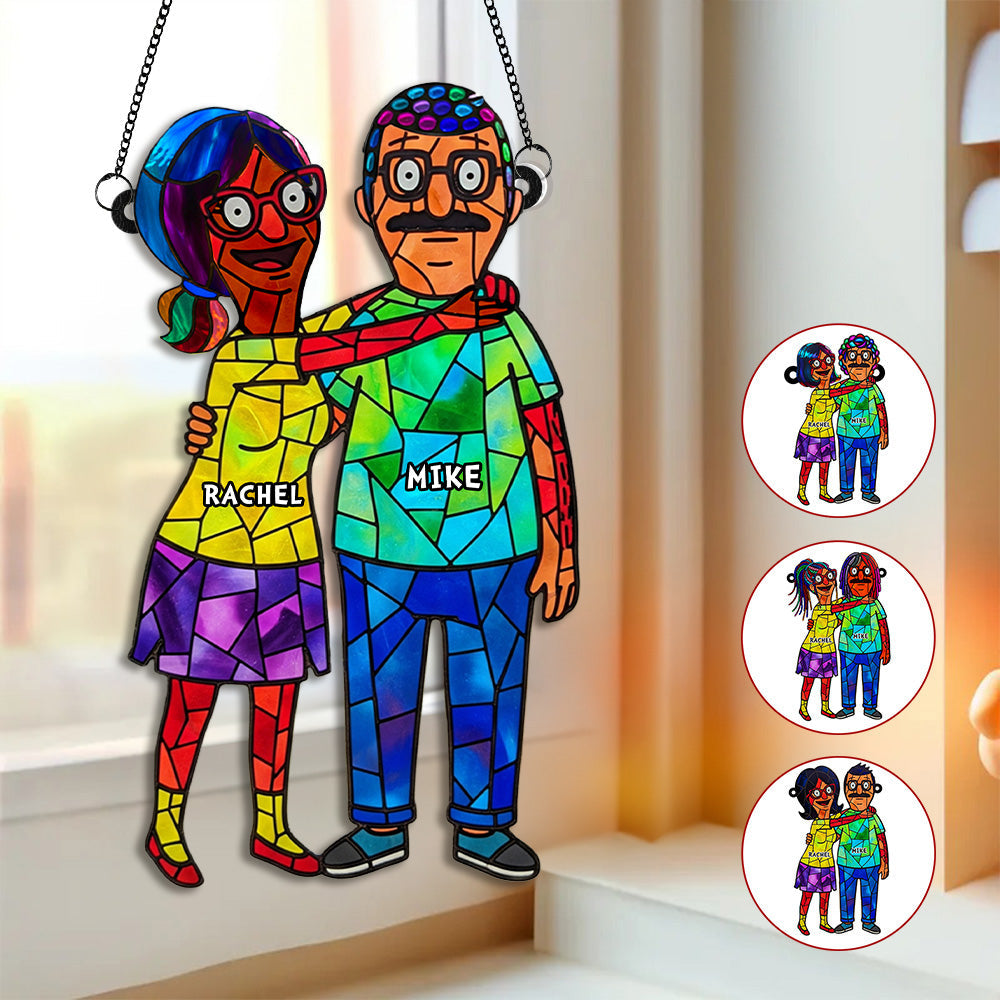 "Together is My Favorite Place to Be" - Funny Couple Suncatcher - Personalized Gift for Couples, Friends, or Loved Ones Ornament PopCulturePrints