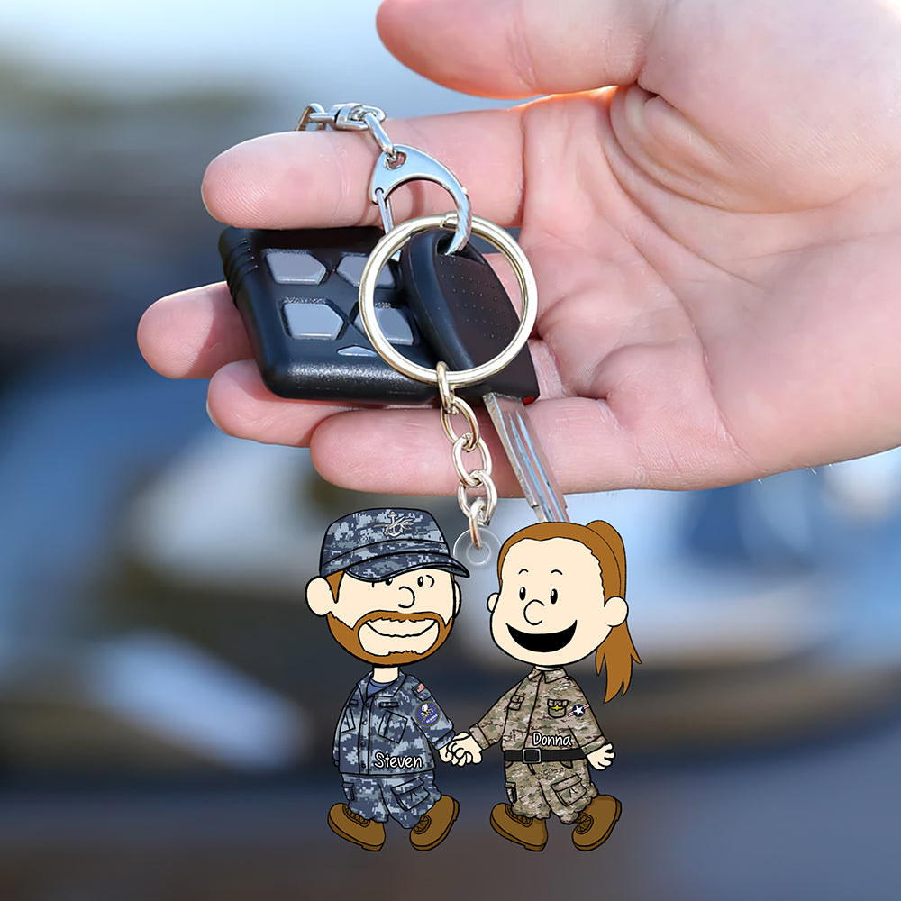 Custom Couple Keychain - Meaningful Personalized Valentine's Day Gifts Keychains PopCulturePrints