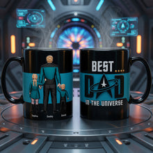 Load image into Gallery viewer, “Best Dad in the Universe” - Personalized Deep Space Coffee Mug - Gift for Dads and Grandpas Coffee Mug PopCulturePrints
