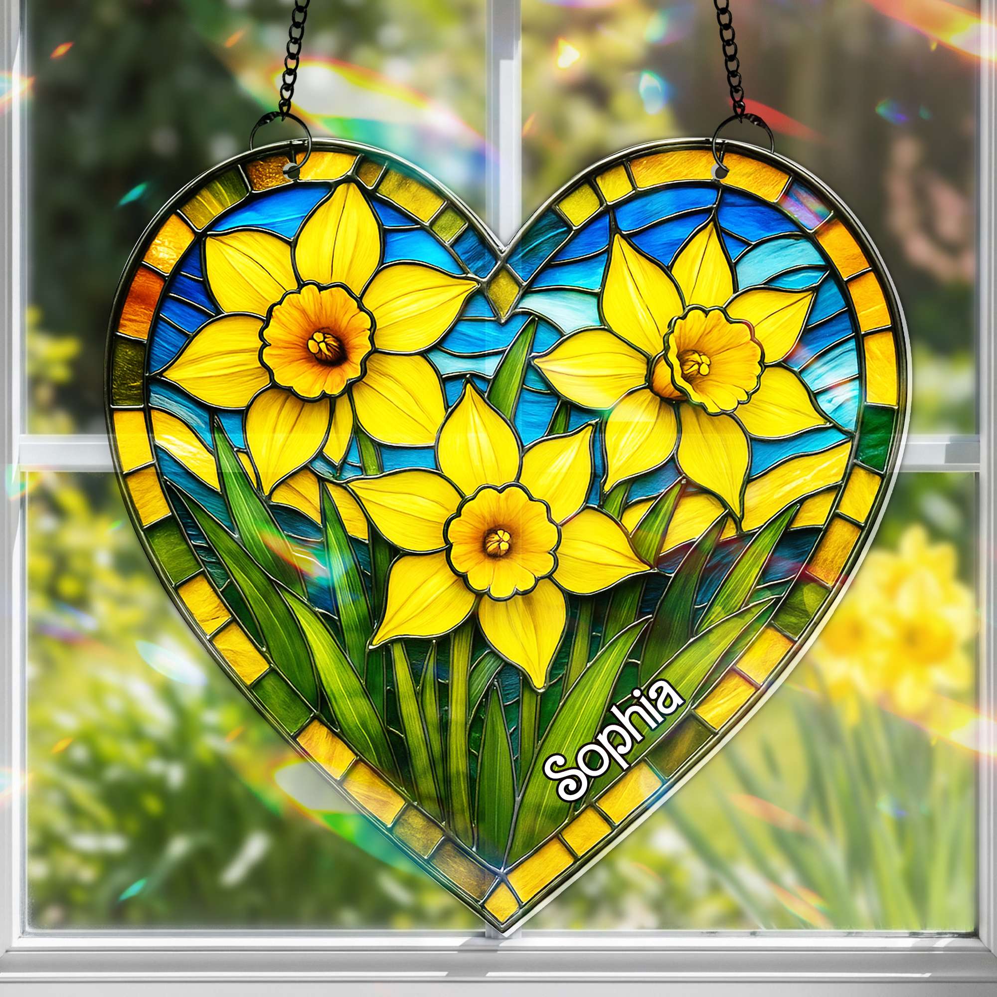 “Bring Light to Your Space” - Flower Garden Suncatcher Ornament - Personalized Gift for Flower Lovers Ornament PopCulturePrints