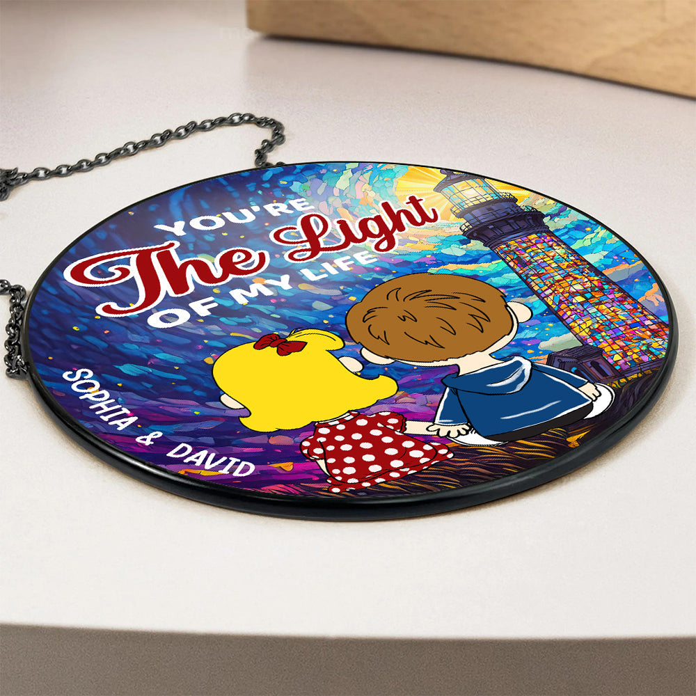 Personalized Stained Glass Gift for Couples - You're The Light Of My Life Ornament PopCulturePrints