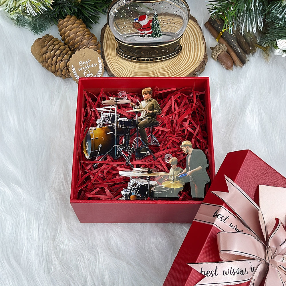 Custom Drummer Photo Ornament - Personalized Christmas Gift