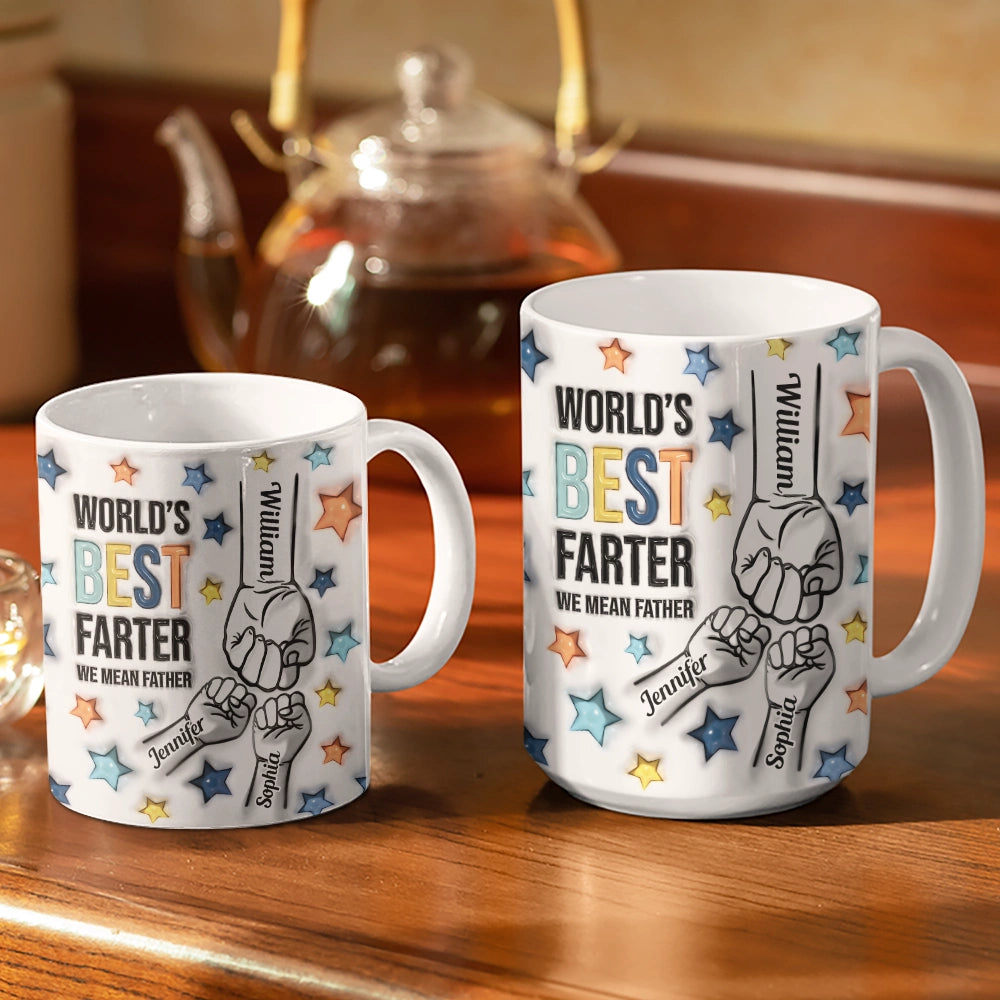 World's Best Farter, I Mean Father - Personalized 3D Inflated Effect Mug Mug PopCulturePrints