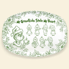 Load image into Gallery viewer, My Grandkids Stole My Heart - Personalized Grandma Plate for Christmas Plates PopCulturePrints
