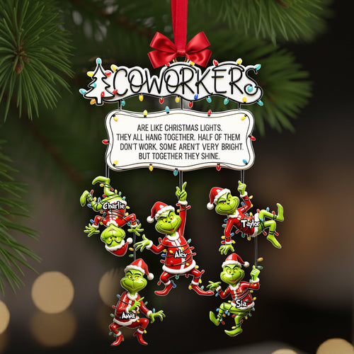 “Are like Christmas lights, they all hang together!” - Fun Co-workers Hanging Together Ornament - Personalized Gift for Colleagues Ornament PopCulturePrints