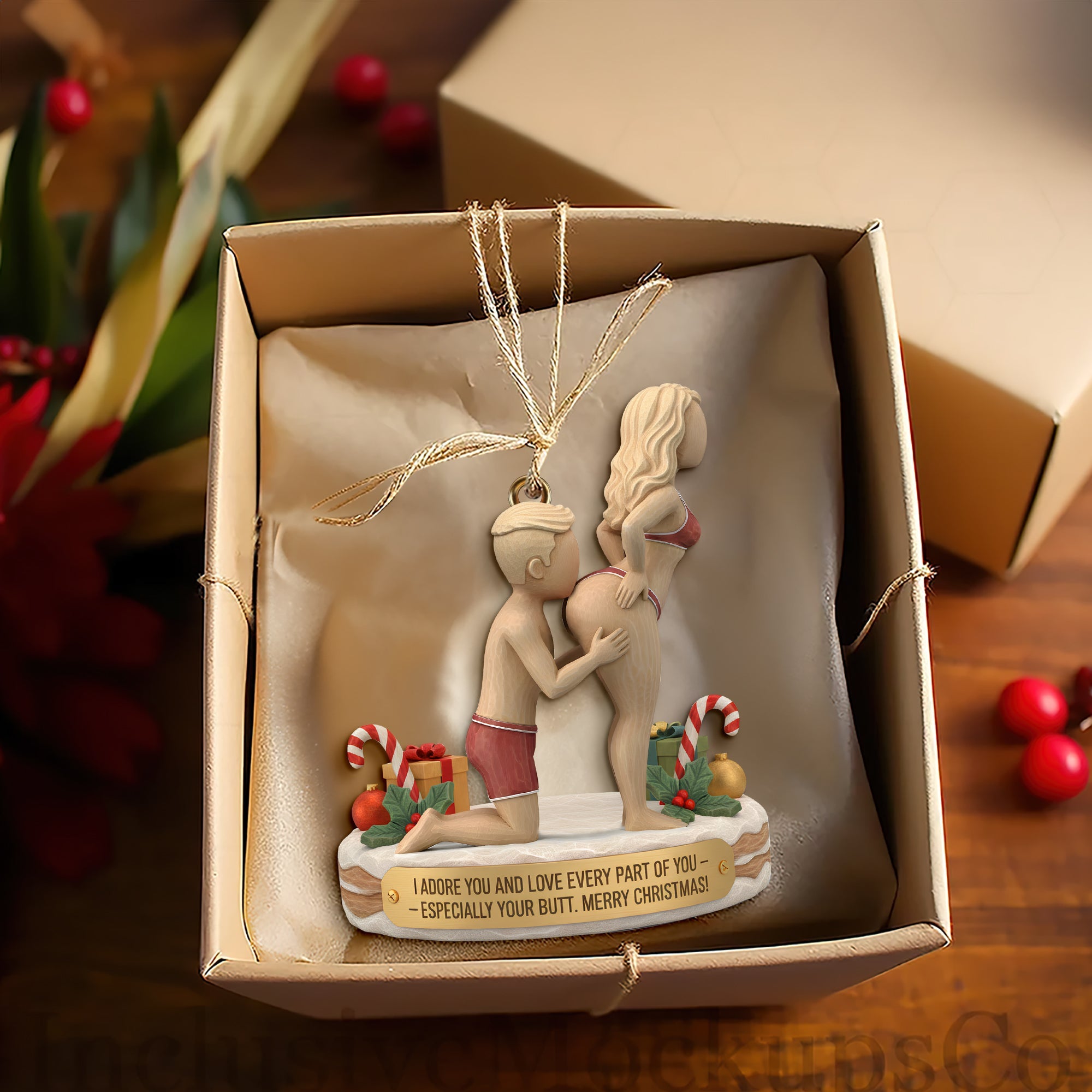 I Adore You and Love Every Part of You - Naughty Couple Ornament - Personalized Gift for Couples Ornament PopCulturePrints