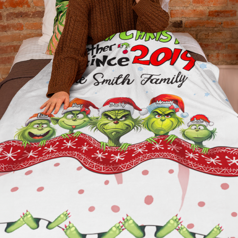 Custom Christmas Family Blanket - Stolen Christmas Together Design