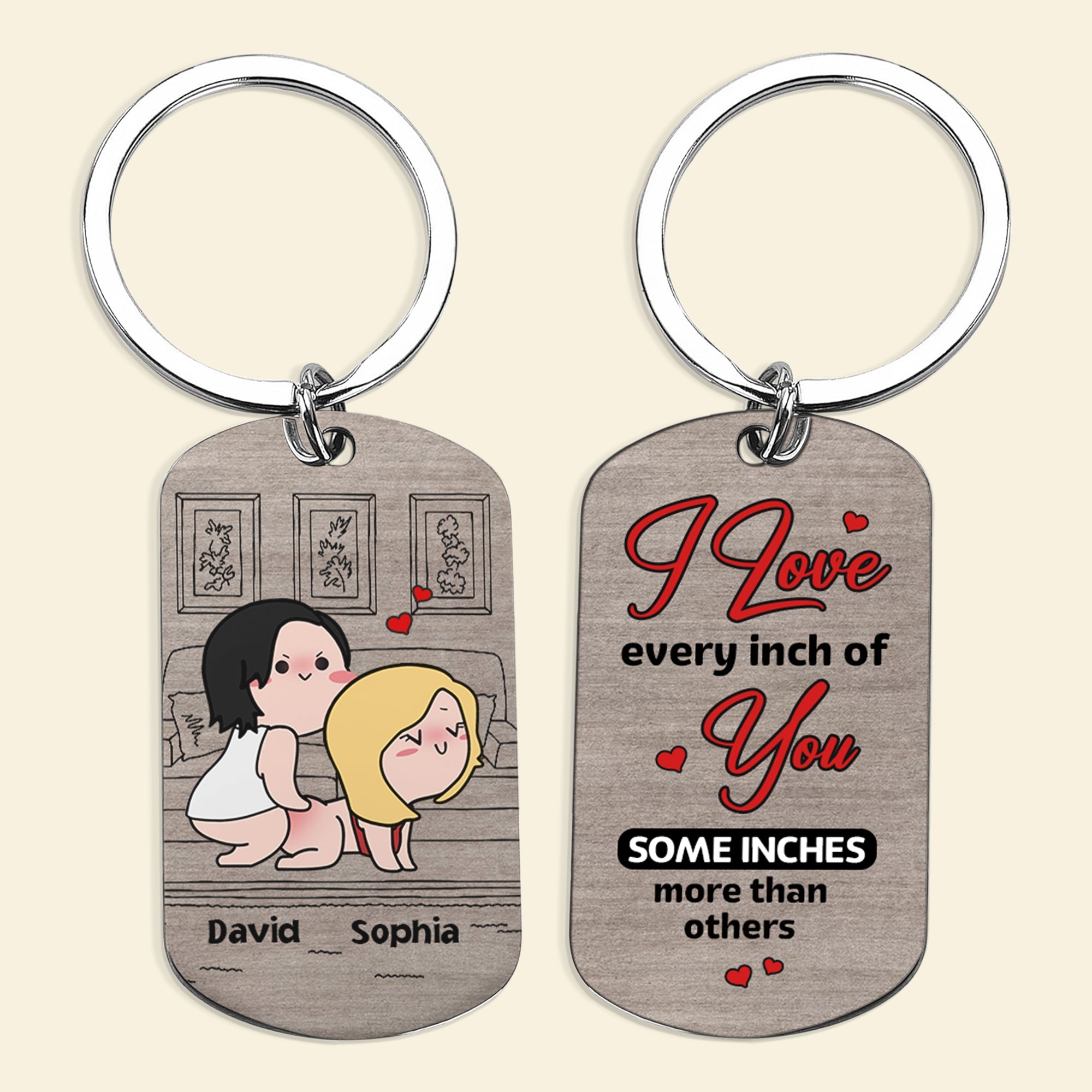 Personalized Naughty Couple Keychain - Custom Couple Gift Keychains PopCulturePrints