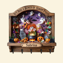 Load image into Gallery viewer, “It’s Just a Bunch of Hocus Pocus” - Spooky Witch Squad Acrylic Key Hanger - Personalized Gifts for Halloween
