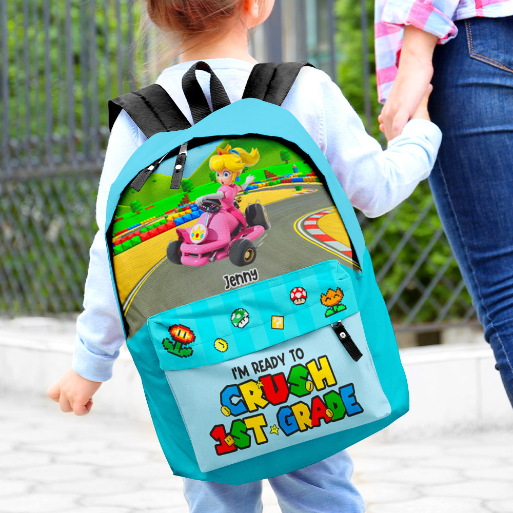Personalized 'Ready to Crush' Backpack for Kids - Racing Theme Backpack PopCulturePrints