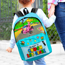 Load image into Gallery viewer, Personalized 'Ready to Crush' Backpack for Kids - Racing Theme Backpack PopCulturePrints
