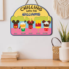 Load image into Gallery viewer, Personalized Ice Cream Family Wood Sign - Custom Name Decor Wood Sign PopCulturePrints
