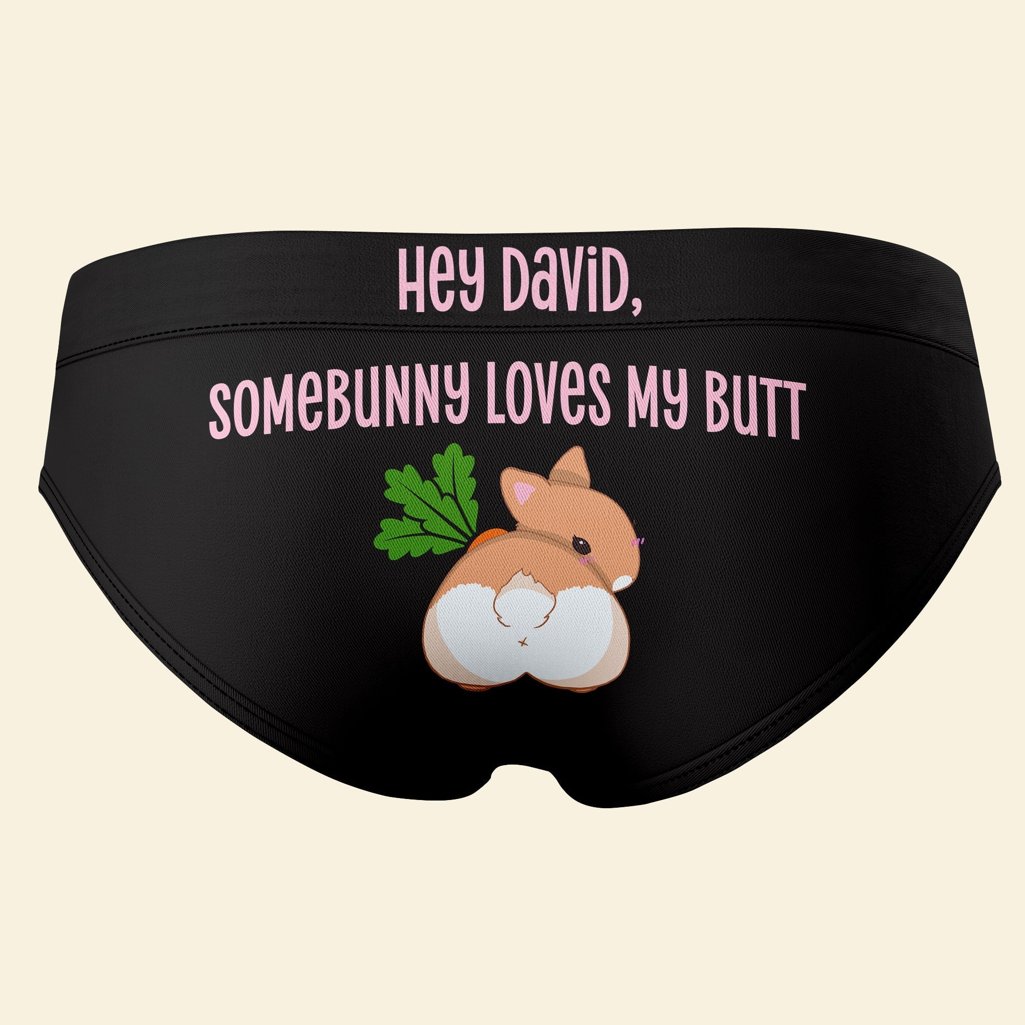 Personalized Men's Boxers - Carrot Bunny Design | Valentine's Day Gifts Boxer Briefs PopCulturePrints