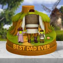 Load image into Gallery viewer, Best Dad Ever - Personalized Green Monsters Plaque for Dad Shaped Plaques PopCulturePrints
