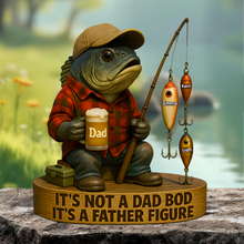 Load image into Gallery viewer, It&#39;s Not A Dad Bod, It&#39;s A Father Figure - Personalized Fishing Dad Acrylic Plaque Shaped Plaques PopCulturePrints
