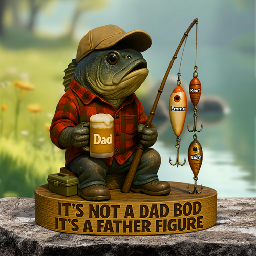 It's Not A Dad Bod, It's A Father Figure - Personalized Fishing Dad Acrylic Plaque Shaped Plaques PopCulturePrints