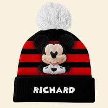 Load image into Gallery viewer, Warmth and Love: Personalized Couple Bobble Beanie Hats Hat PopCulturePrints
