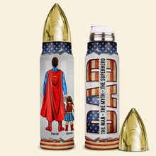 Load image into Gallery viewer, Custom Superhero Dad Bullet Tumbler - Personalized Father&#39;s Day Gift
