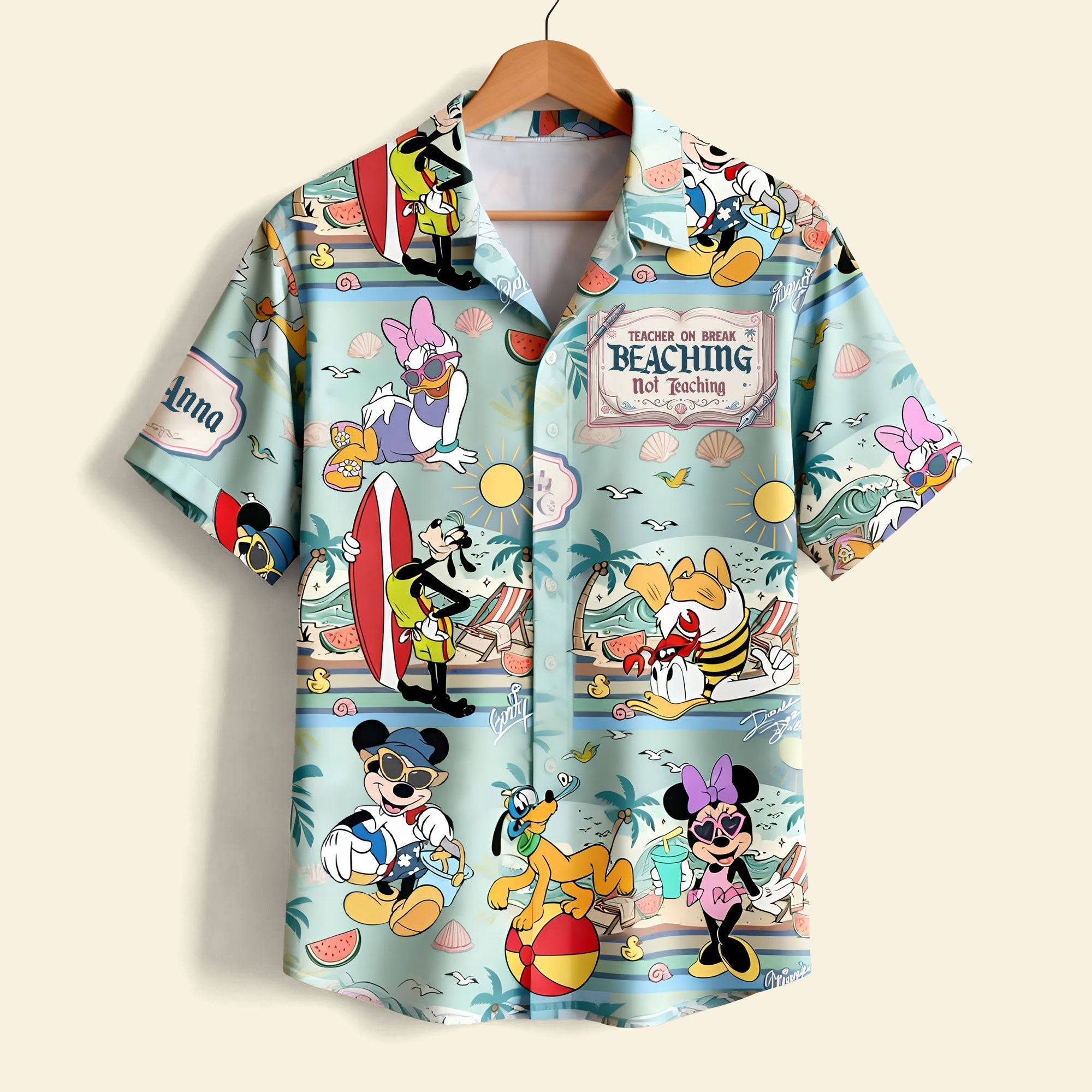“Teachers Deserve a Break!” - Happy Teacher On Summer Hawaiian Shirt - Personalized Gift for Educators, Friends, & Loved Ones Hawaiian Shirts PopCulturePrints