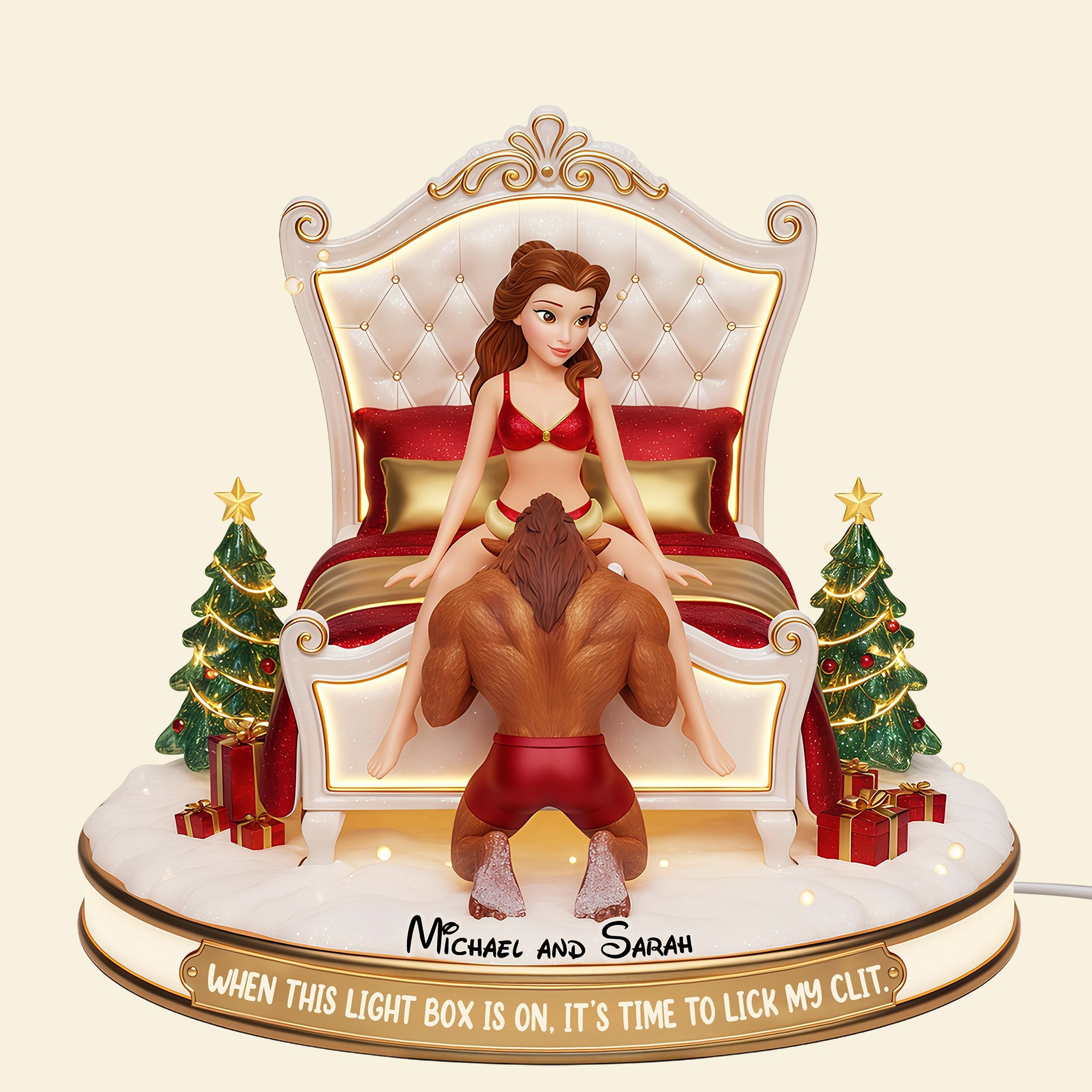 When This Light Box Is On, It's Time to Lick My Clit - Funny Couple Christmas Light Box Personalized Gift Light Box PopCulturePrints