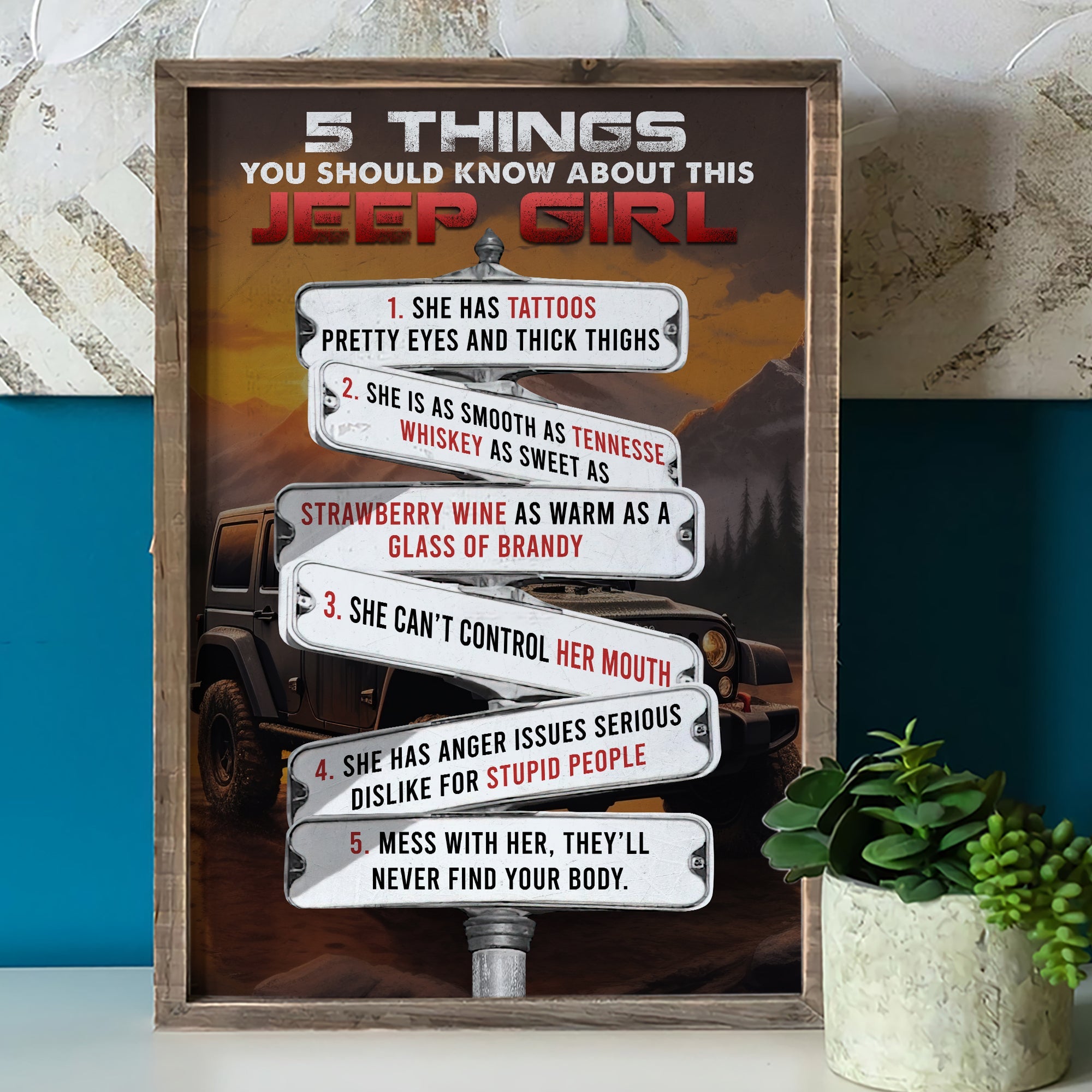 5 Things You Should Know About This Jeep Girl - Wooden Sign