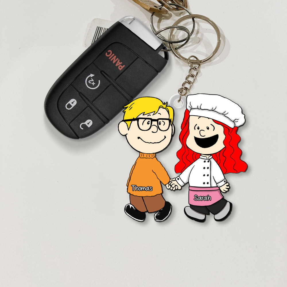 Custom Couple Keychain - Meaningful Personalized Valentine's Day Gifts Keychains PopCulturePrints